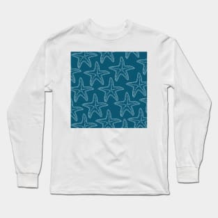 starfish aloha hawaii pattern blue and white Long Sleeve T-Shirt